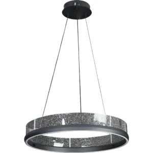 إضاءة معلقة مودرن على شكل حلقة - أسود، 3 إضاءات، 65 واط