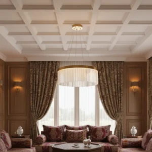 نجفة معلقة مودرن ذهبية — 3 إضاءات، قوة 65 واط، قطر 600 مم