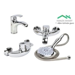 طقم خلاطات حمام متكامل 3 قطع - تشطيب كروم فضي (صنع في الصين)