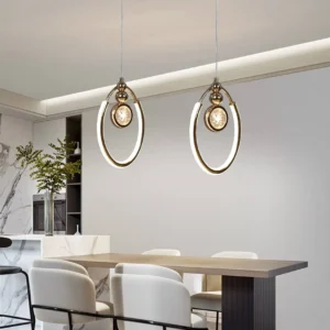 Modern gold pendant chandelier — 3 lighting modes, 7 watts
