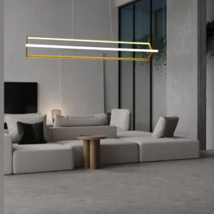 نجفة مودرن باللون الذهبي — 3 مصابيح، 75 واط، طول 120 سم