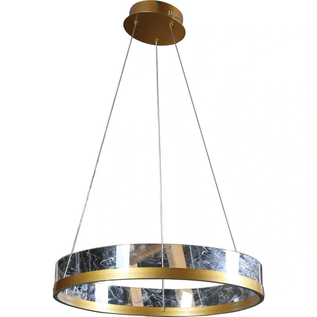 إضاءة معلّقة مودرن باللون الذهبي — 3 إضاءات، 75 واط