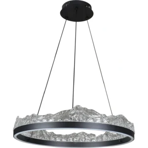 نجف معلق مودرن أسود — 3 إضاءات، 75 واط، طول 600 مم