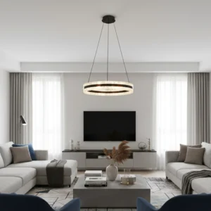 نجف مودرن أسود ثلاثي 3 لمبات 75 واط مقاس 600 ملم