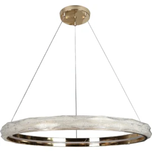 مصباح معلق مودرن دائري ذهبي — 3 مصادر ضوء، قطر 80 سم، 115 واط