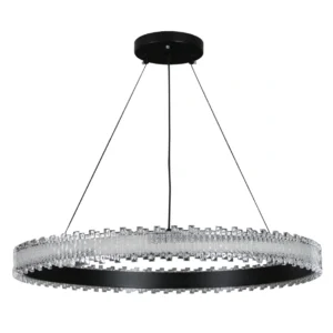 نجفة معلقة مودرن دائرية سوداء — 3 مصابيح — 80 سم — 60 واط