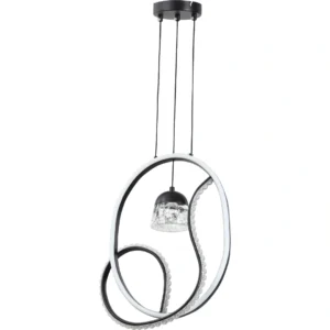 Modern black pendant chandelier — 3 lights, 85 watts