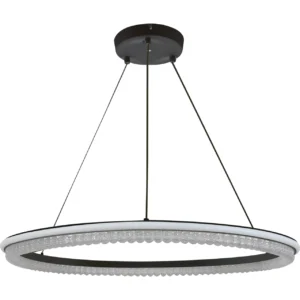 ثريا معلقة مودرن سوداء — 3 إضاءات، 85 واط، قطر 60 سم