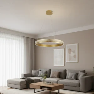 نجف مودرن ذهبي — 3 إضاءات، 85 واط، قطر 60 سم