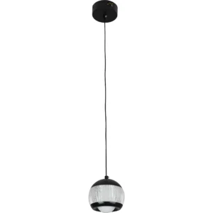 Modern black pendant light - 3 lights x 9 watts (single piece)