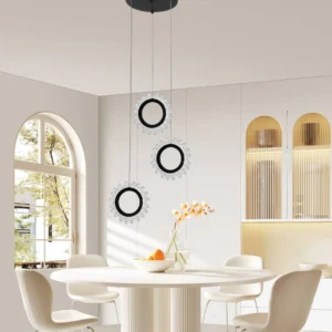 Modern black pendant light — 3 lights, 9 watts