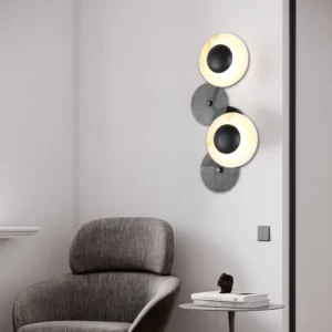 إضاءة جدارية مودرن باللون الأسود — 3 أضواء × 9 واط