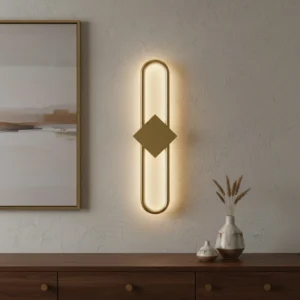 إضاءة حائط مودرن باللون الزيتي — 3 إضاءات × 9 واط، قطر 500 مم