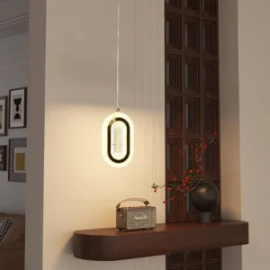 Modern gold pendant light — 3 bulbs x 9 watts