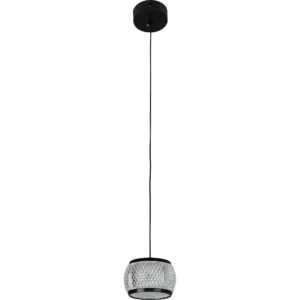 Modern black pendant chandelier with 3 lights, 9 watts, single