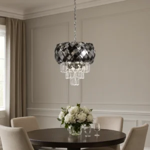 نجفة معلقة مودرن فضية — 3 لمبات E14