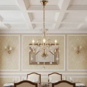 نجف مودرن شمعدان ذهبي وفضي 3×E14