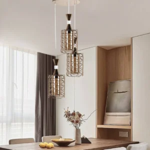Modern gold pendant chandelier 3xE27
