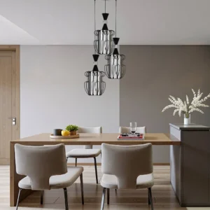 إضاءة معلّقة مودرن سوداء (3 × E27)