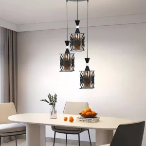 Modern black pendant light (3 E27 bulbs)