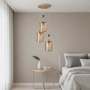 Modern gold pendant chandelier (3 E27 bulbs)