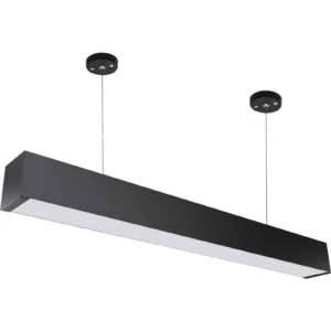 كشاف مسطرة 30 سم قابل للتوصيل — تعليق أو تثبيت بمشبك، غطاء أسود، إنارة صفراء 12 واط