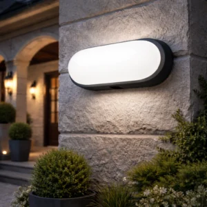 كشاف بيضاوي بإطار أسود — إضاءة بيضاء 30 واط