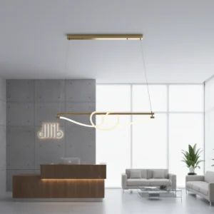 ثريا مودرن بلون زيتوني مع إضاءة صفراء — 30 واط، قطر 120 سم