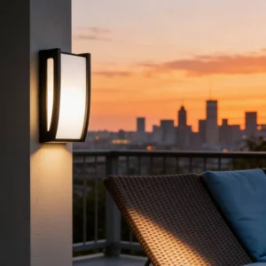 كشاف بوابة أسود بإضاءة صفراء 30 واط