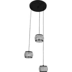 Modern black triple light fixture, 30 watts