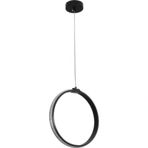 مصباح معلق مودرن دائري أسود 30 سم — 20 واط مع ثلاث إعدادات إضاءة