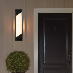 فانوس حائطي أسود 30 واط بإضاءة صفراء