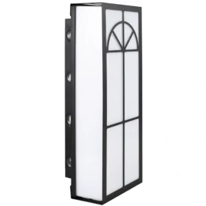 مصباح جداري خارجي مستطيل للبوابة — أسود، إضاءة صفراء 30 واط