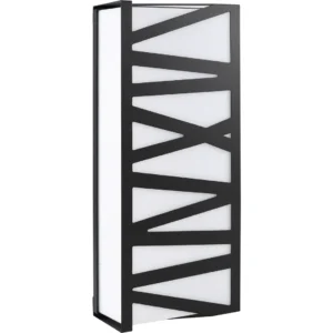 مصباح جداري خارجي مستطيل للبوابة — أسود، إضاءة صفراء 30 واط