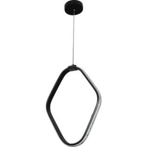 مصباح معلق مودرن مربع أسود 30 سم، 25 واط، بثلاثة أوضاع إضاءة