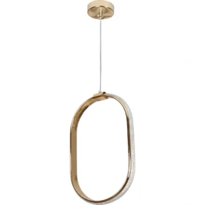 نجفة معلقة مودرن بيضاوية ذهبية 30 سم — 30 واط، ثلاث درجات إضاءة