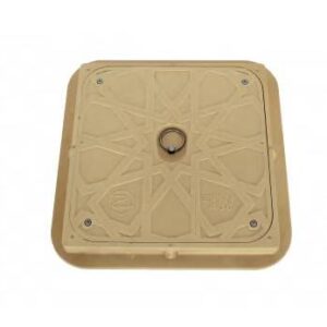 غطاء خزان الزامل بلون بيج — مقاس داخلي 30×30 وخارجي 40×40