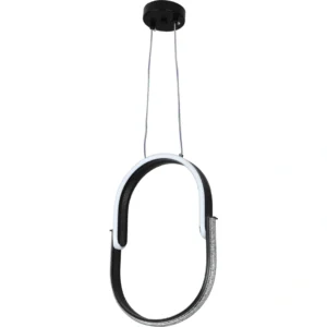 مصباح معلق مودرن بيضاوي أسود 30 سم — 36 واط — بثلاثة ألوان إضاءة