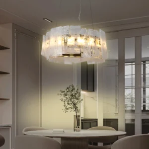 نجف مودرن بلون زيتي، ثلاثي الإضاءات 30 واط، قطر 40 سم