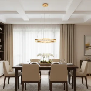 نجف مودرن ذهبي بثلاث إضاءات 30 واط، قطر 40 سم