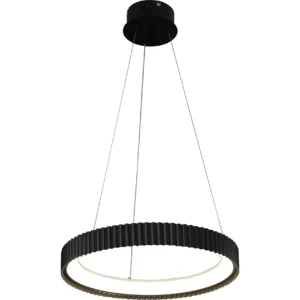 Black chandelier with three lighting modes, 30 watts, 40 cm diameter