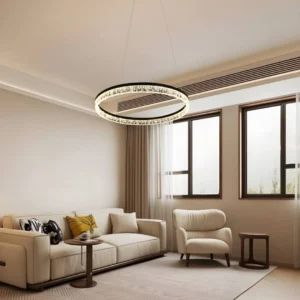 نجف مودرن أسود بثلاث إضاءات 30 واط — مقاس 40 سم (لون الإضاءة)