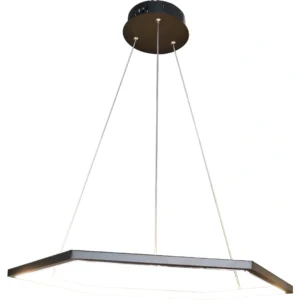 نجف مودرن أسود مع إضاءة صفراء 30 واط، مقاس 60 سم