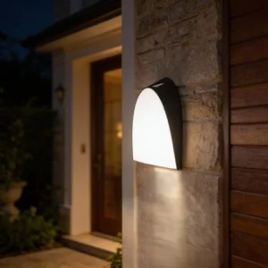 كشاف خارجي للبوابة بتصميم بصمة أسود، إضاءة صفراء 30 واط