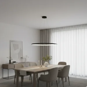 نجف مودرن أسود بمصباح إضاءة أصفر 30 واط — قطر 80 سم