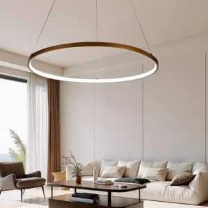 نجف مودرن ذهبي بإضاءة صفراء 30 واط — مقاس 80 سم