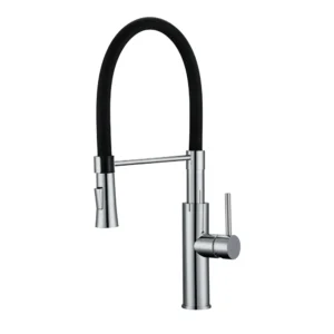 خلاط مطبخ مودرن من ستانلس ستيل 304 بذراع تحكم واحدة للتركيب على الحوض — موديل AASCD-14 لتحكم متين بالماء