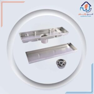 مصفاة بلاط مع فخ مانع للروائح - ستانلس ستيل 304 بتشطيب كروم - مقاس 10×30 سم