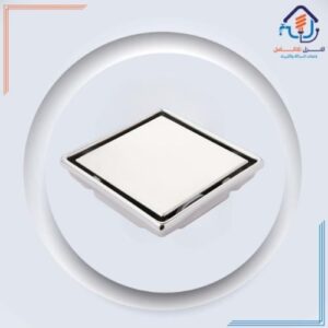 مصفاة أرضية مربعة من فولاذ مقاوم للصدأ 304 مع مصيدة روائح — كروم 20×20 سم