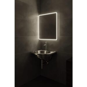 حوض زاوية حائطي من الفولاذ المقاوم للصدأ 304 — تصميم عصري موفر للمساحة